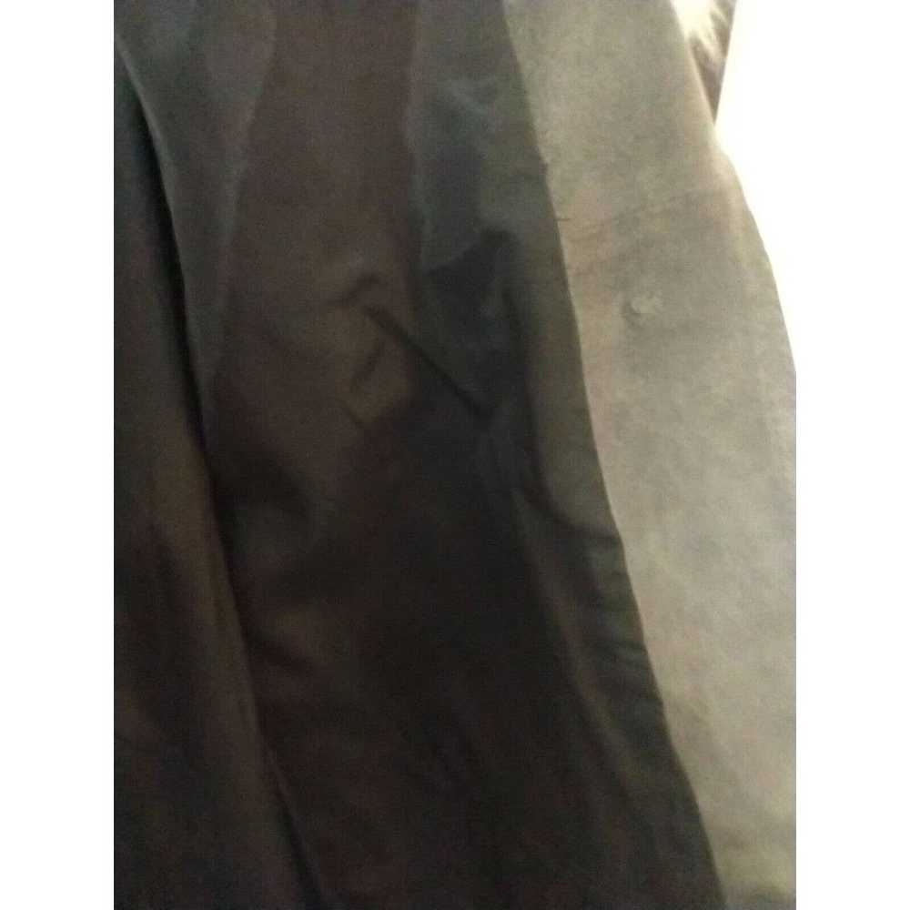 1970s Gray Leather Suede Faux Fur Trim Collar Bel… - image 8