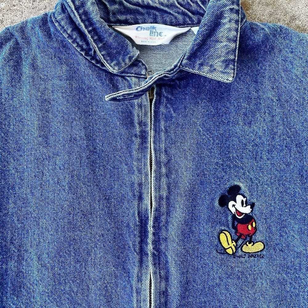 Vintage Walt Disney Mickey Mouse Denim Jean Jacke… - image 2