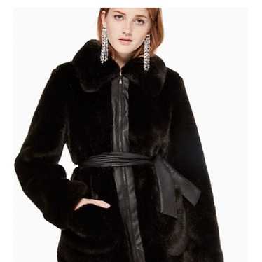 kate spade faux fur leather lined coat