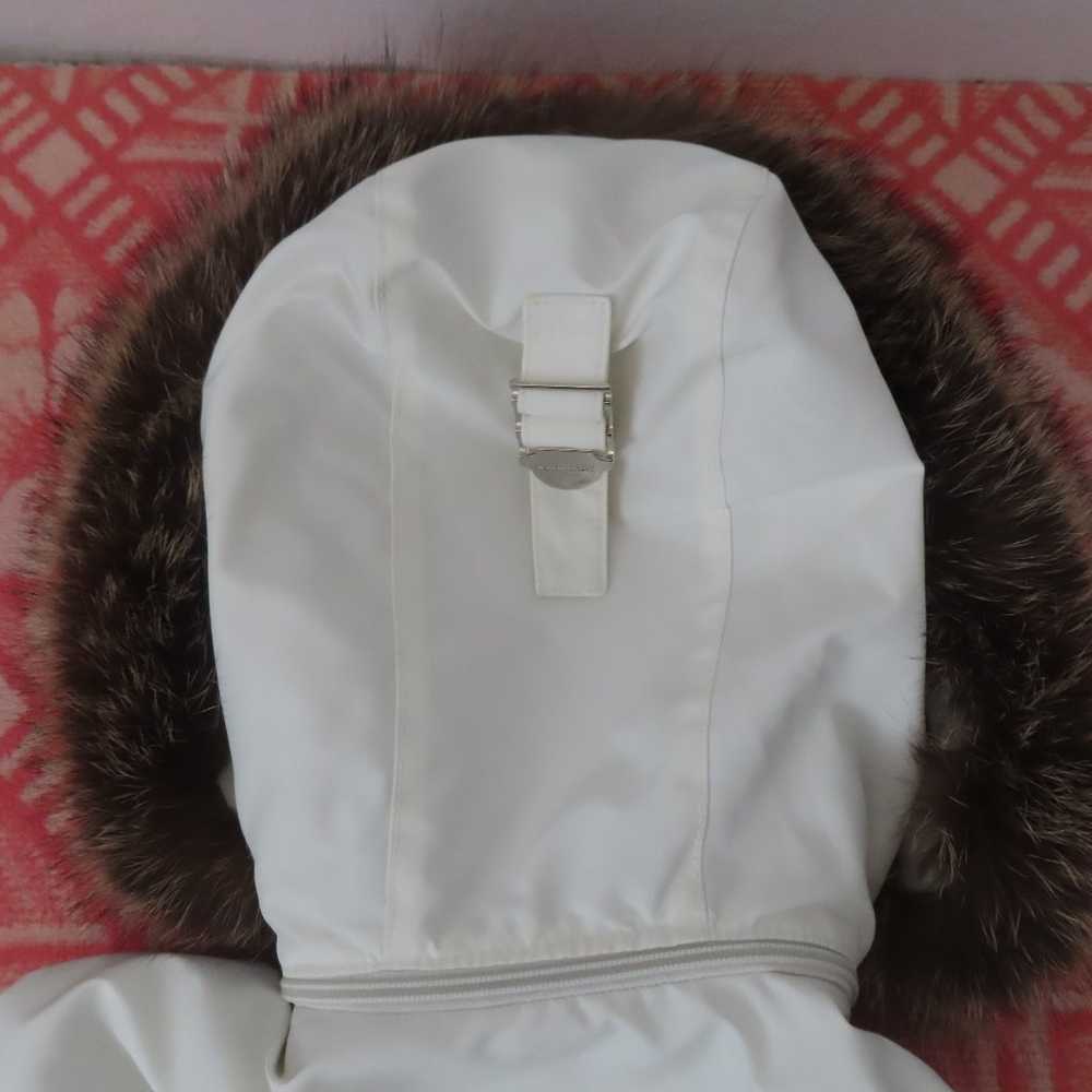 womens burberry london fox fur trim hooded jacket… - image 6