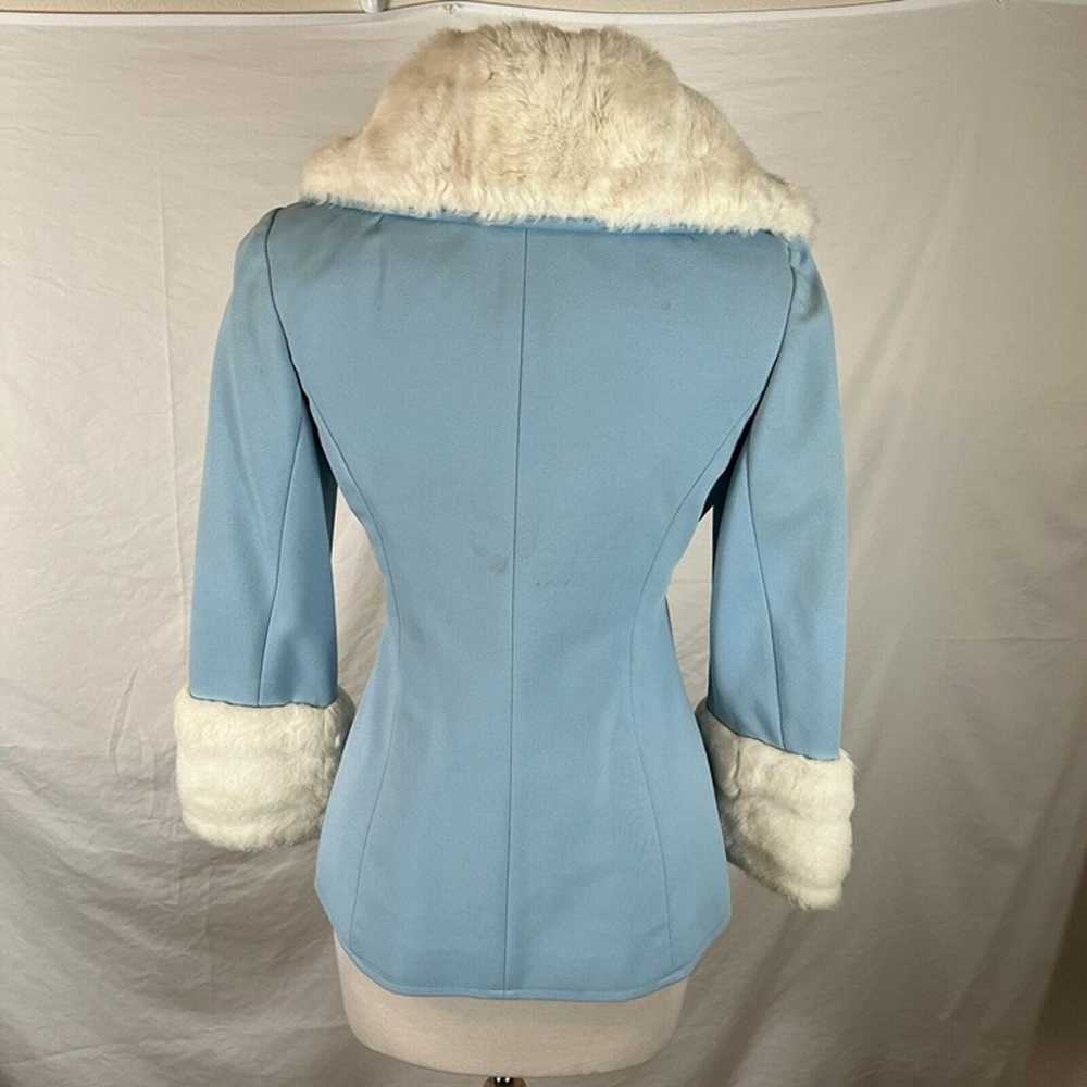 Vintage 50s 60s Lilli Ann Knit Mod Baby Blue Coat… - image 7