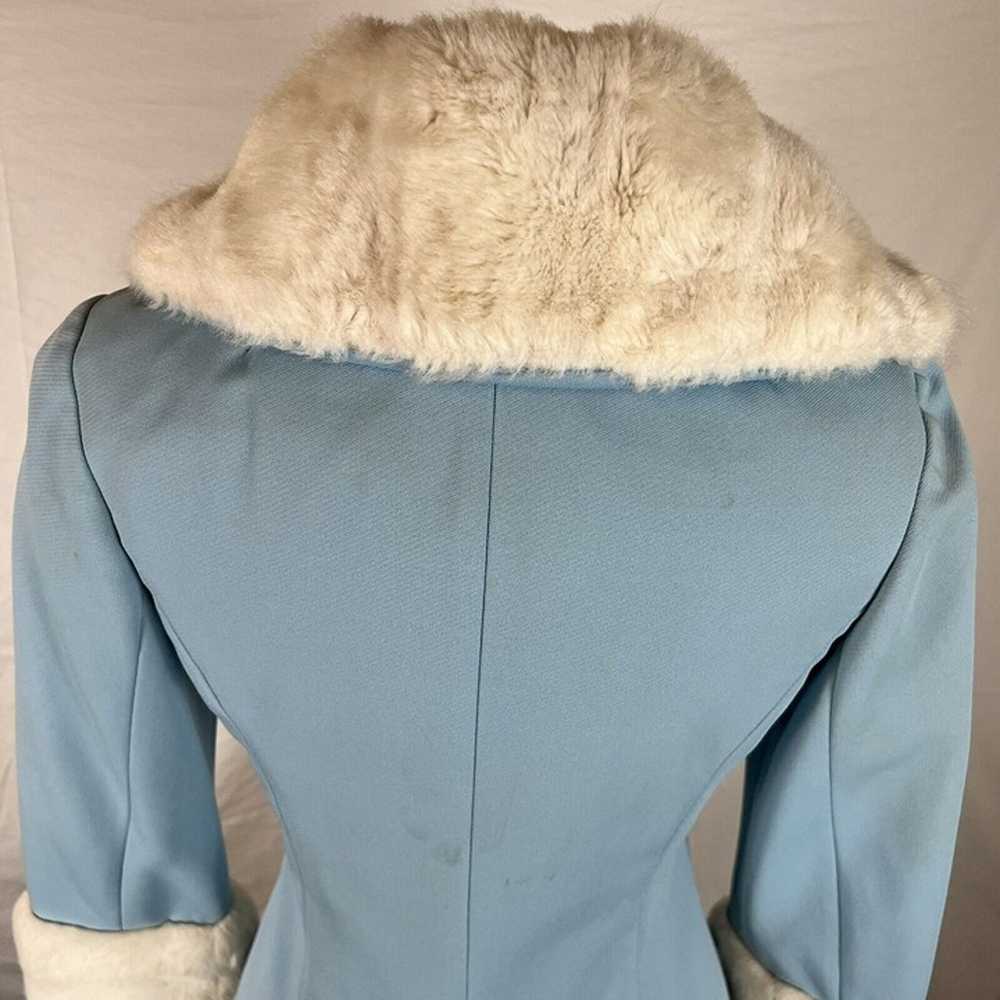 Vintage 50s 60s Lilli Ann Knit Mod Baby Blue Coat… - image 8