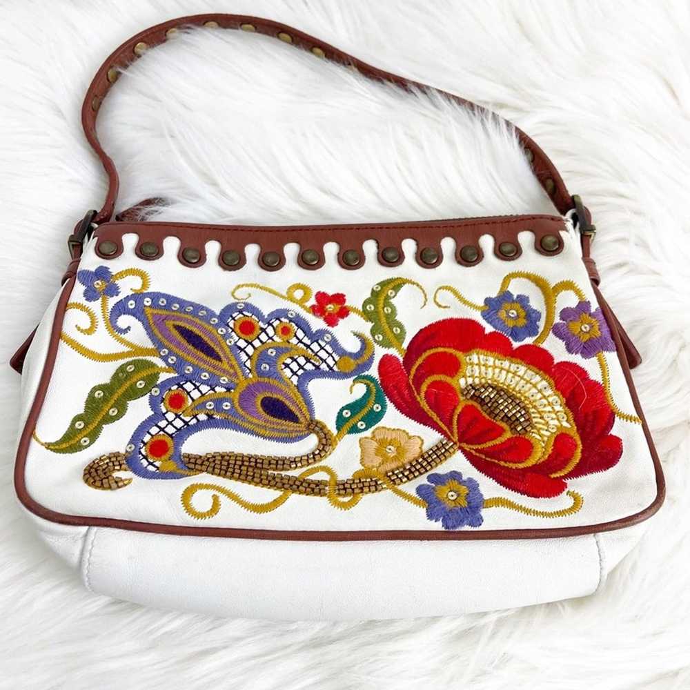 ISABELLA FIORE VINTAGE Embroidered Leather Handbag - image 11
