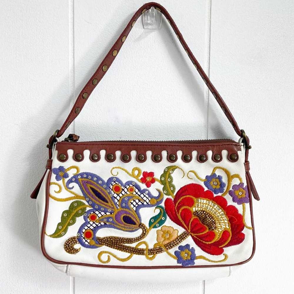 ISABELLA FIORE VINTAGE Embroidered Leather Handbag - image 1