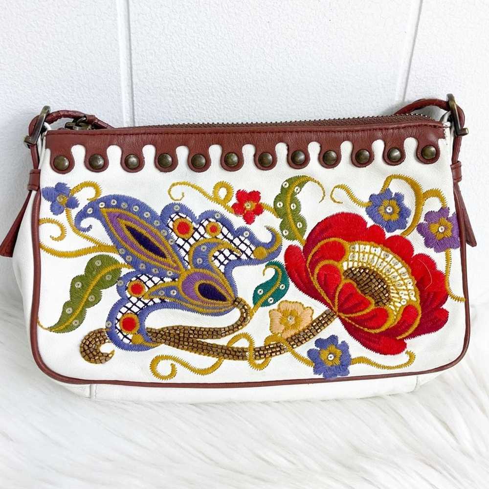 ISABELLA FIORE VINTAGE Embroidered Leather Handbag - image 6