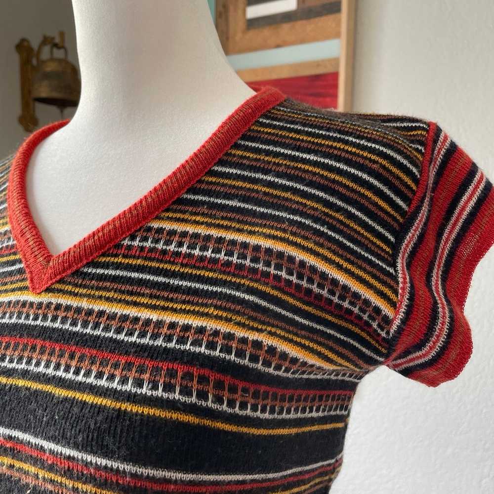 [XS] Vintage 70s Striped Knit Top - image 3
