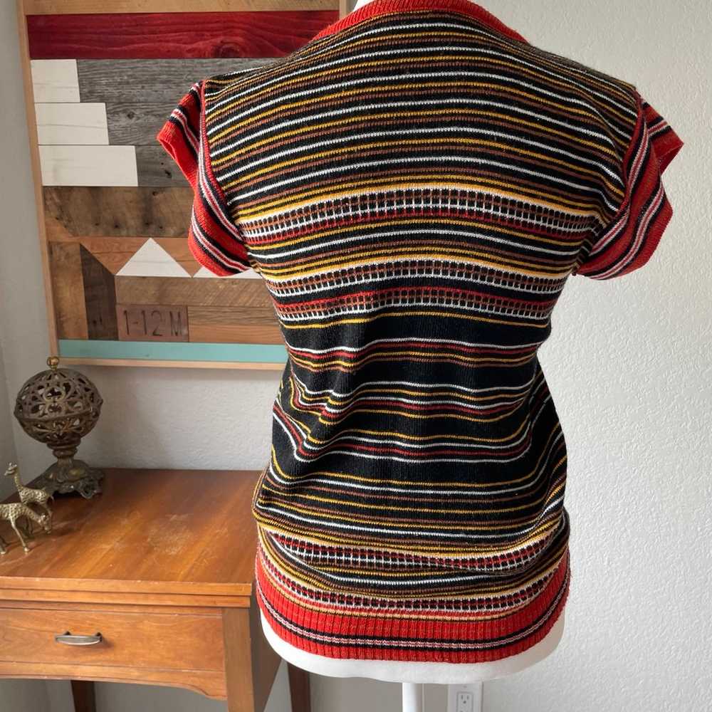 [XS] Vintage 70s Striped Knit Top - image 5