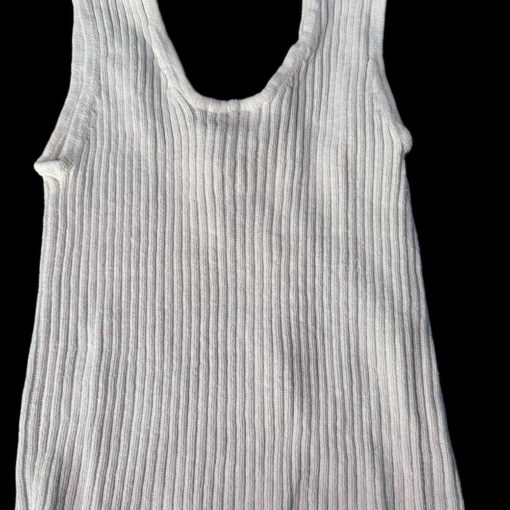 Vintage Y2K Cristina White Knitted Tank Top Lace … - image 2