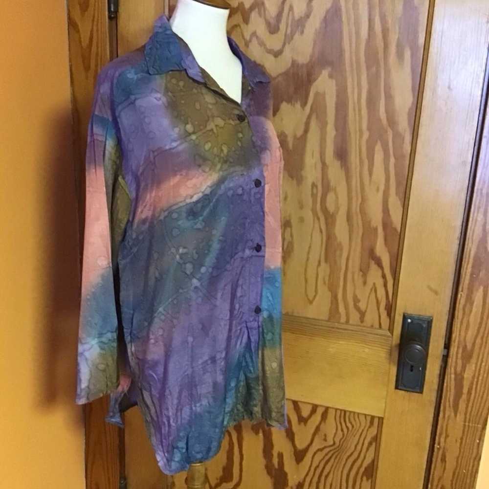 Vintage 90s tie dye oversized shirt - image 7