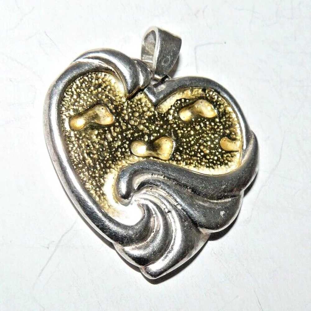 Gorham YGP 925 Sterling Silver Heart Pendant Foot… - image 1