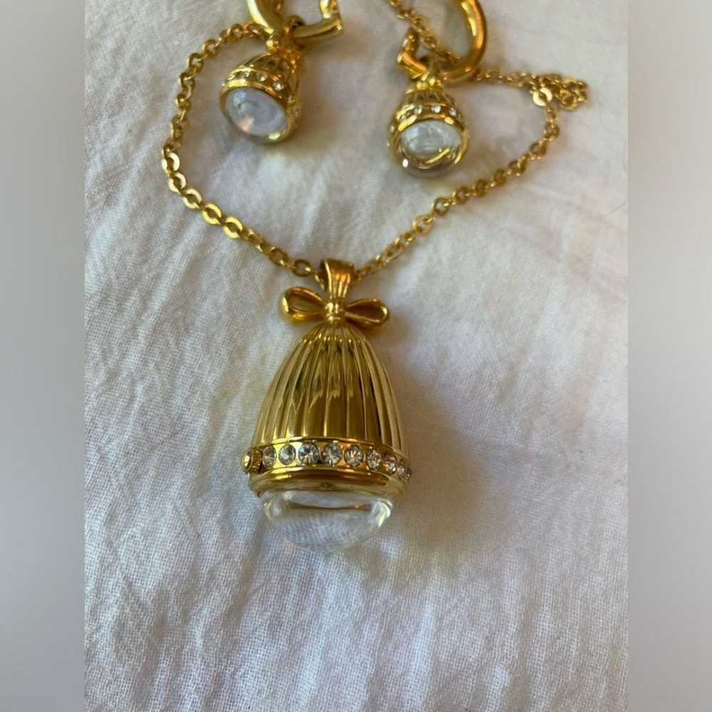 Joan Rivers Egg Watch Pendant Necklace & Earrings… - image 2