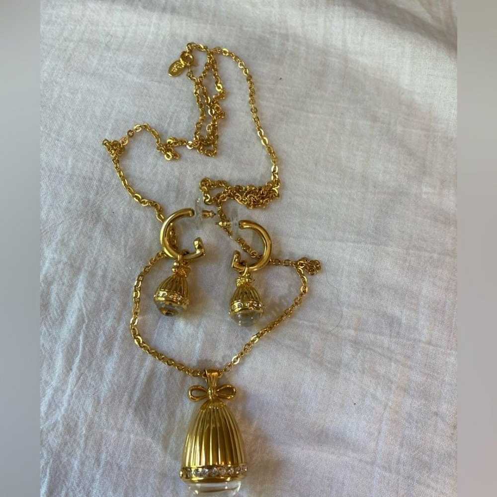 Joan Rivers Egg Watch Pendant Necklace & Earrings… - image 3
