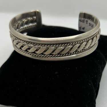 Sterling silver braided cuff - image 1