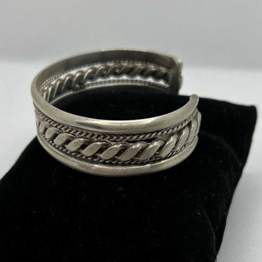 Sterling silver braided cuff - image 3