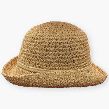 Vintage Straw Raffia Women Bowler Hat
