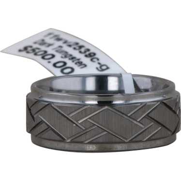 Men's Art Carved Dark Tungsten 'Rawlins' Wedding … - image 1