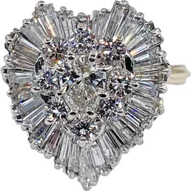 Circa 1960s Estate 3.14ctw Pear Shape Diamond Brea