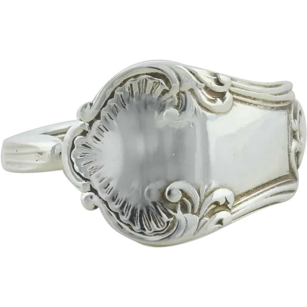 Sterling Silver Scallop Design Spoon Ring size 9 … - image 1