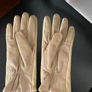 Genuine leather beige gloves (vintage)