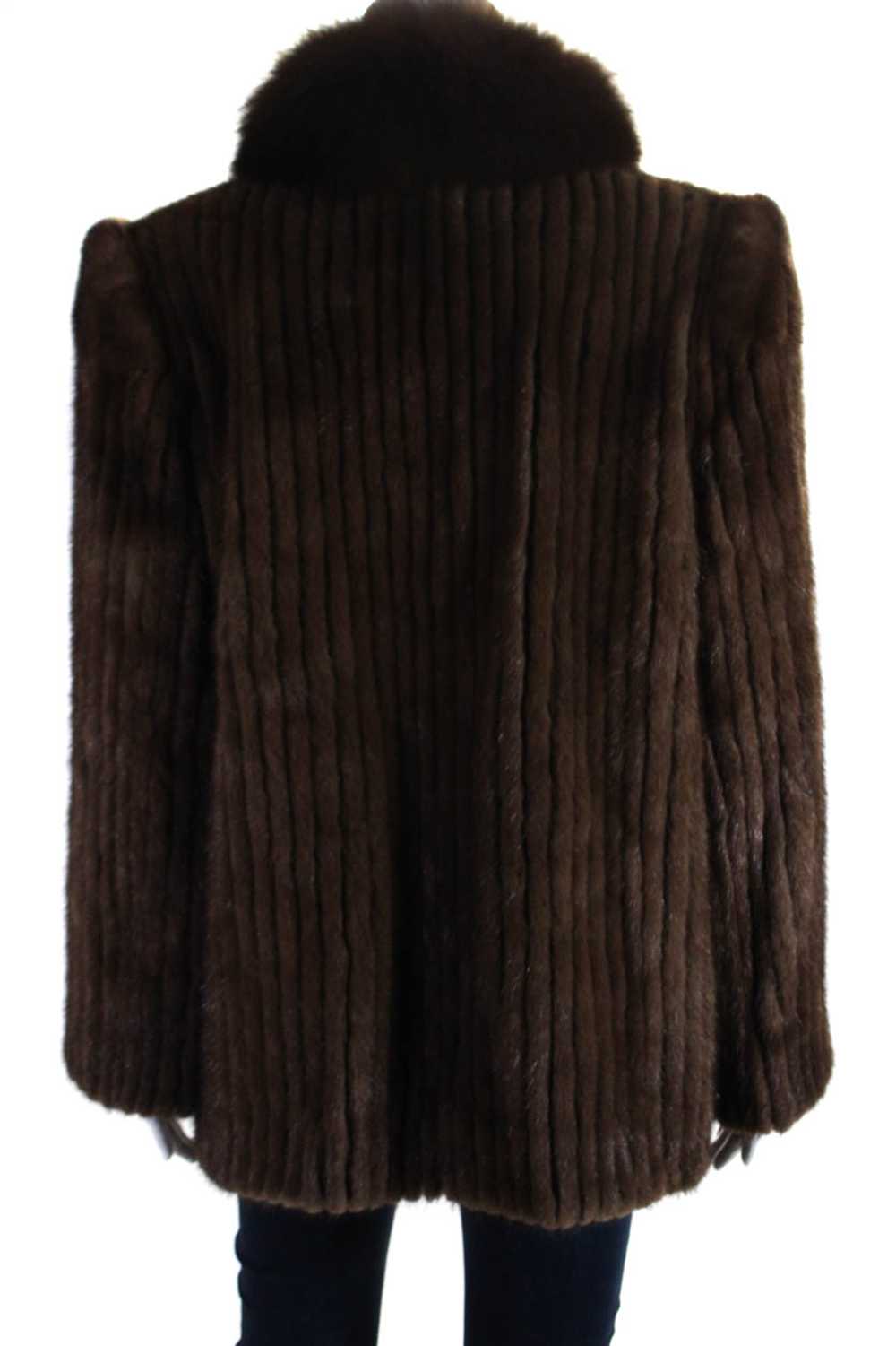 Saga Mink Womens Mink Fur Collared Long Sleeved O… - image 4
