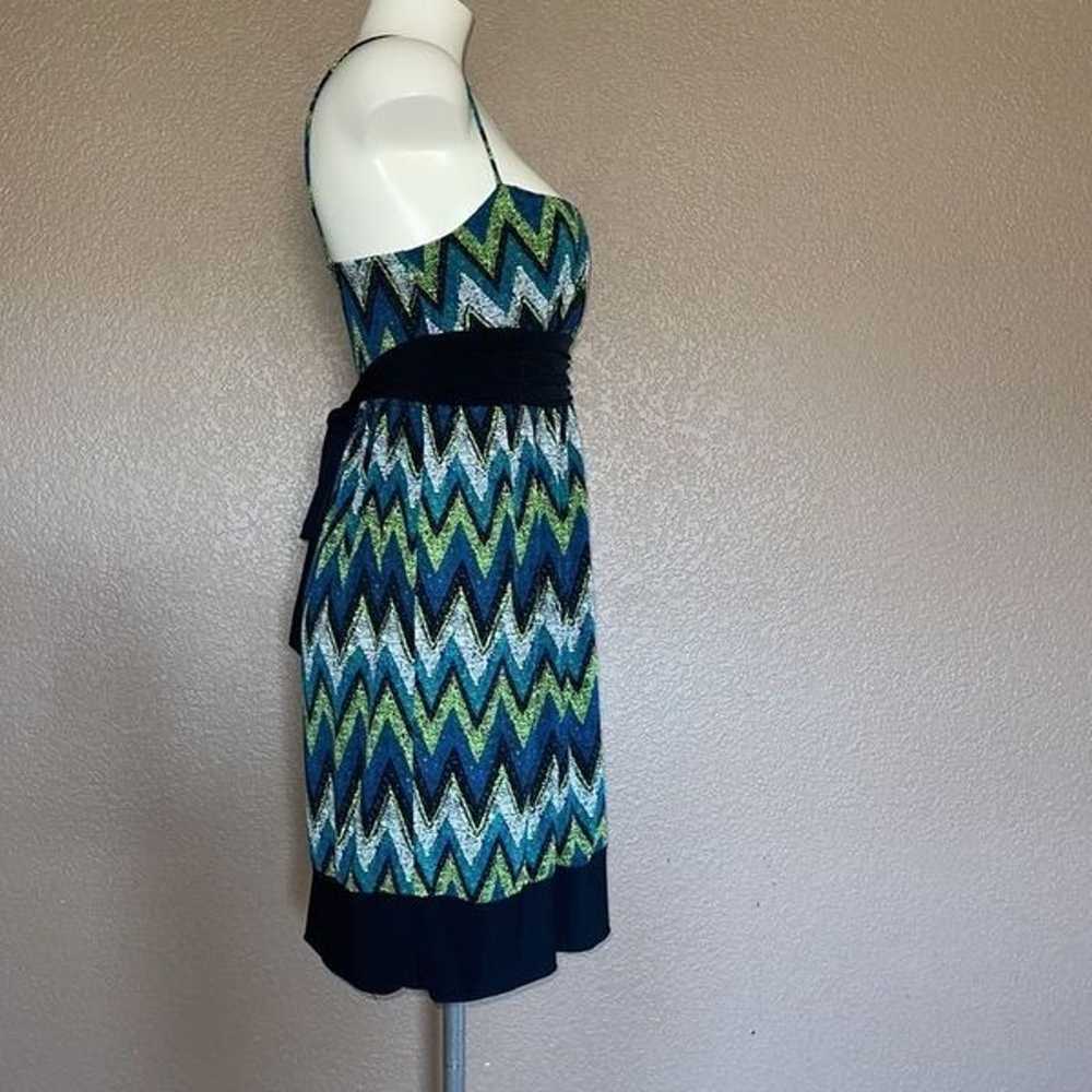Ally B. Y2K green and blue chevron dress  Size sm… - image 2