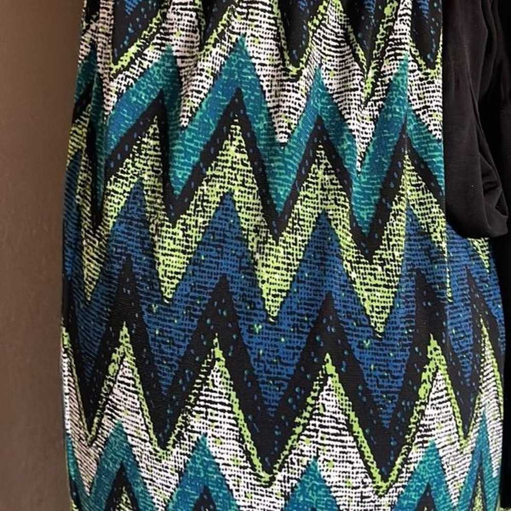 Ally B. Y2K green and blue chevron dress  Size sm… - image 4