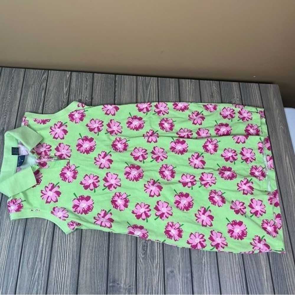 Vintage Floral Green / Pink Dress Women's Small - image 5