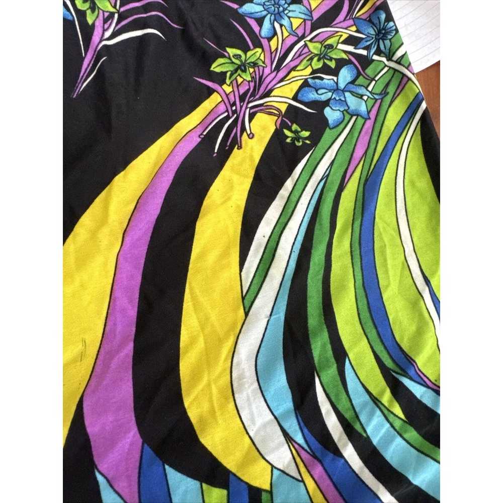 Hawaiian Maxi Dress Large Halter Psychedelic Wild… - image 9