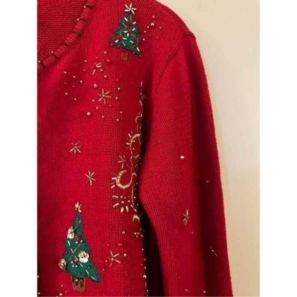 Vintage Embroidered Ugly Christmas Cardigan - image 4