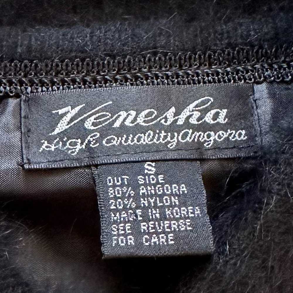 Vintage Venesha Black Angora Blend Button Front L… - image 2