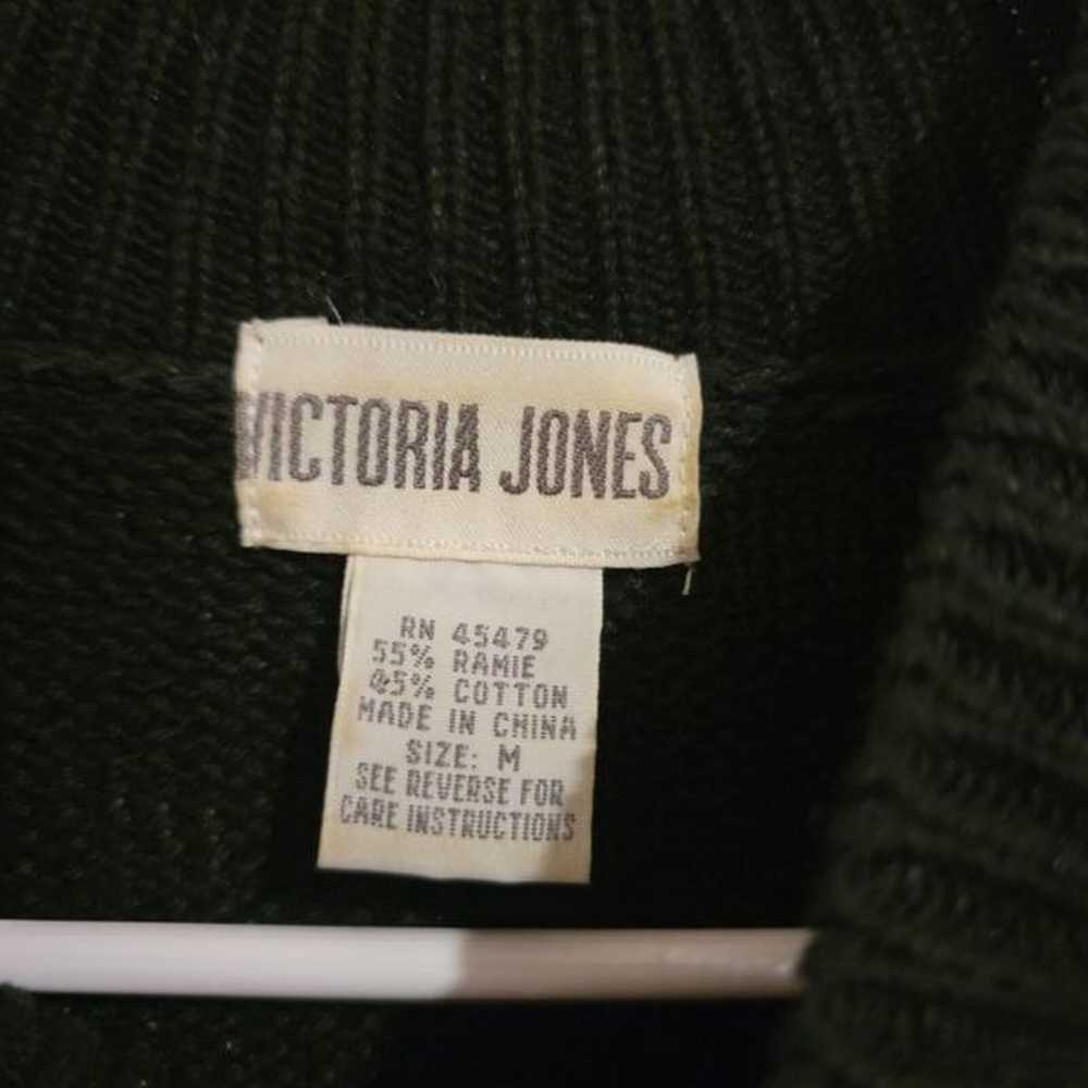 Victoria Jones Sweater Vintage Beaded Floral Knit… - image 3