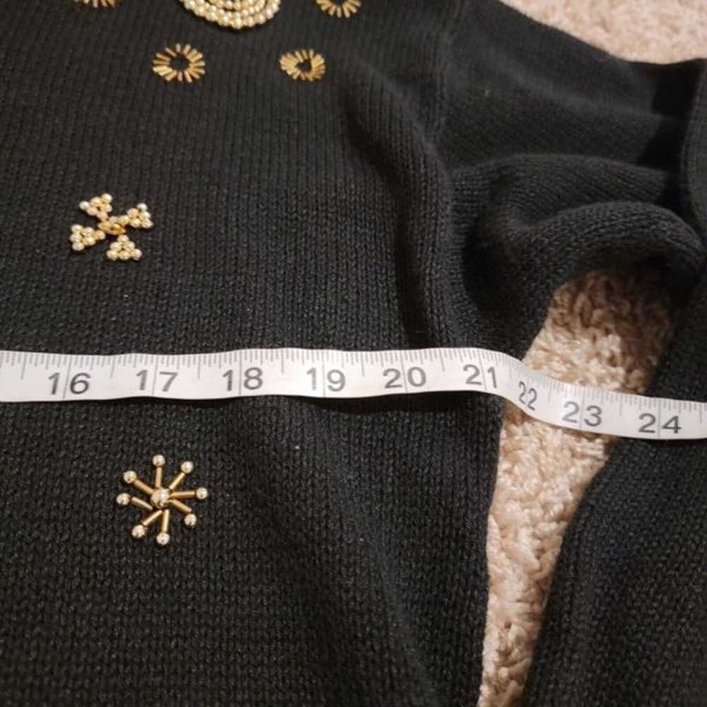 Victoria Jones Sweater Vintage Beaded Floral Knit… - image 5
