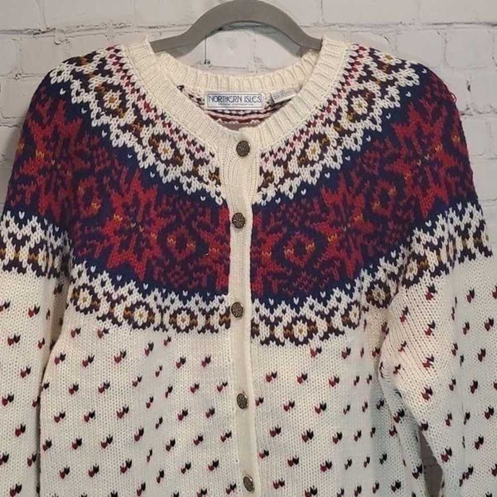 Vintage Northern Isles acrylic button front cardi… - image 2