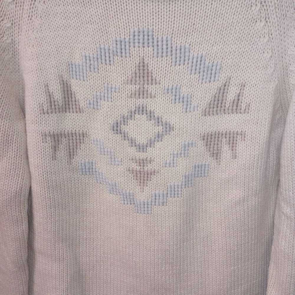Vintage Pendleton Cream Wool Aztec Print Sweater … - image 2