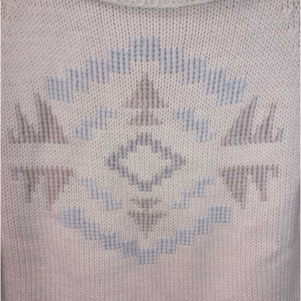 Vintage Pendleton Cream Wool Aztec Print Sweater … - image 5
