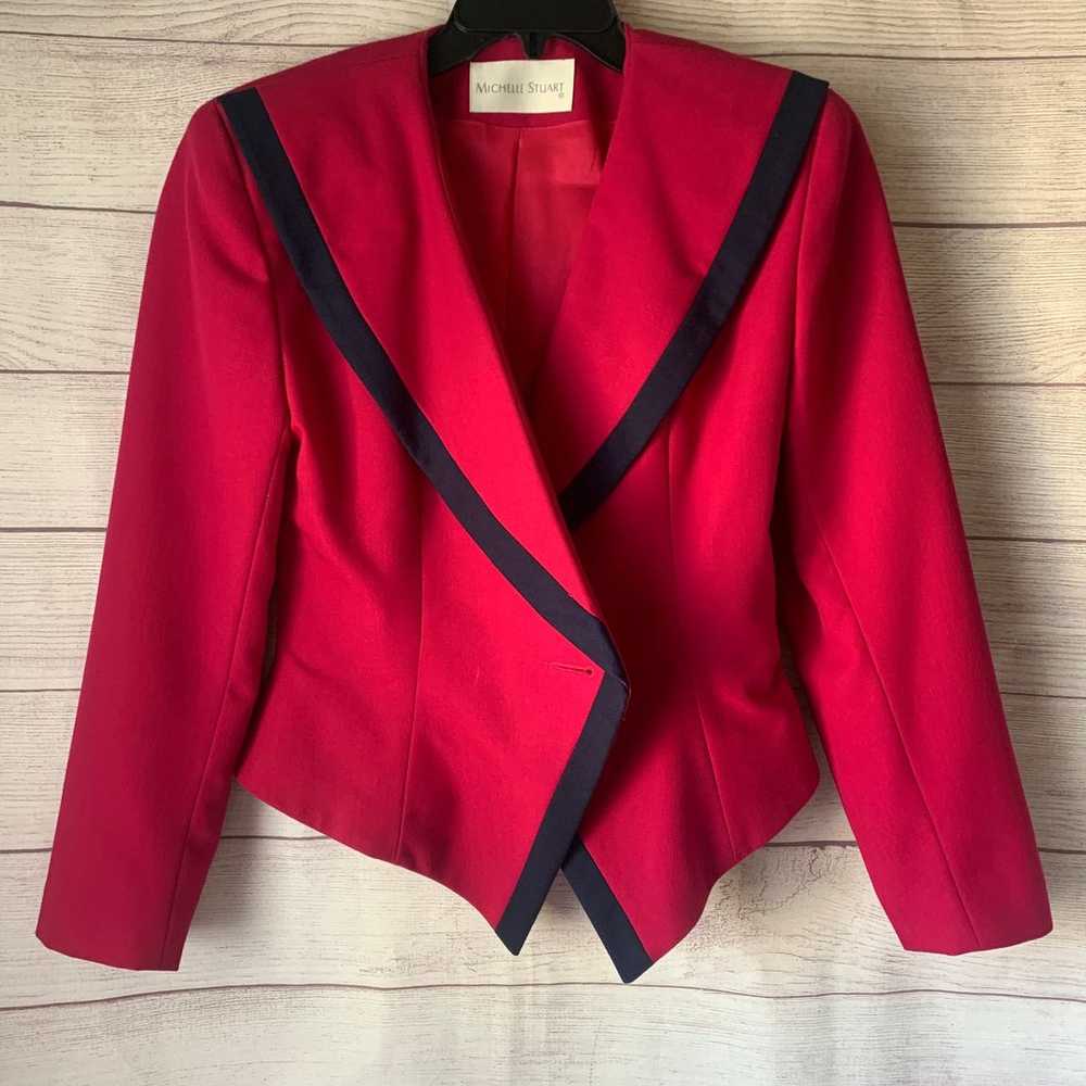 Vintage Michelle Stuart Pink Blazer Jacket Asymme… - image 1