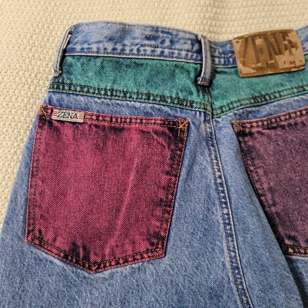 Vintage Zena Jeans Colored Double Button Super Hi… - image 10