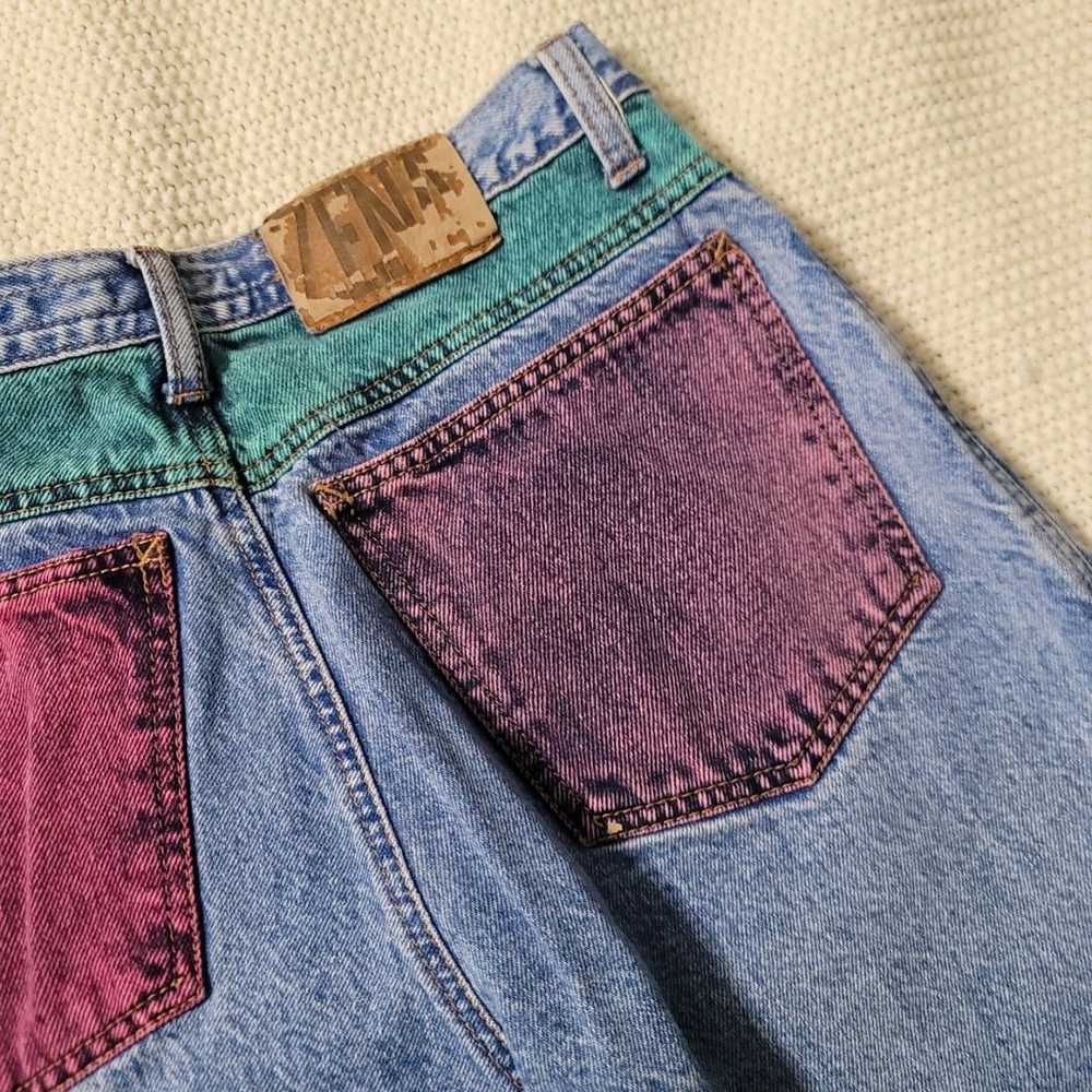 Vintage Zena Jeans Colored Double Button Super Hi… - image 11