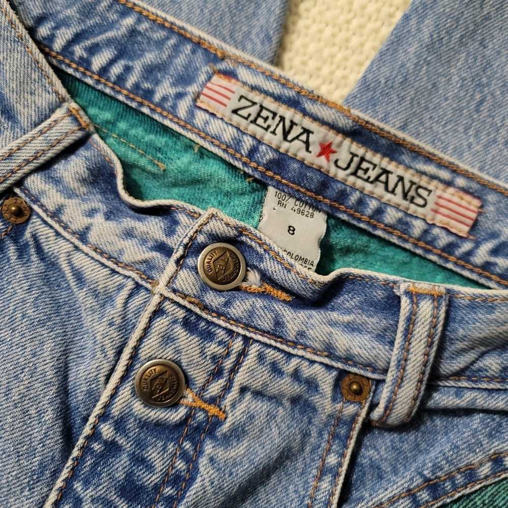 Vintage Zena Jeans Colored Double Button Super Hi… - image 7