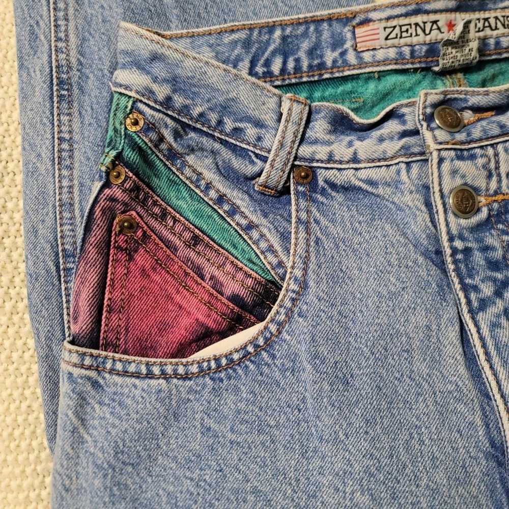 Vintage Zena Jeans Colored Double Button Super Hi… - image 8