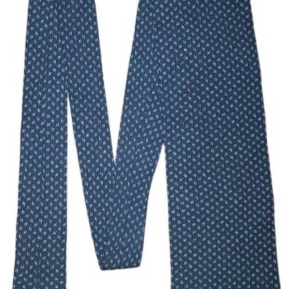 Vtg Giorgio Armani Cravatte Tie Blue Geometric - image 2