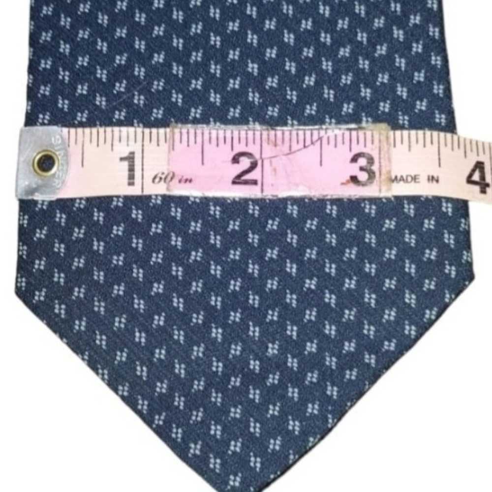 Vtg Giorgio Armani Cravatte Tie Blue Geometric - image 7