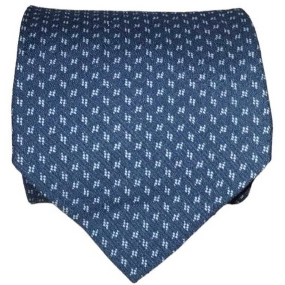 Vtg Giorgio Armani Cravatte Tie Blue Geometric - image 9