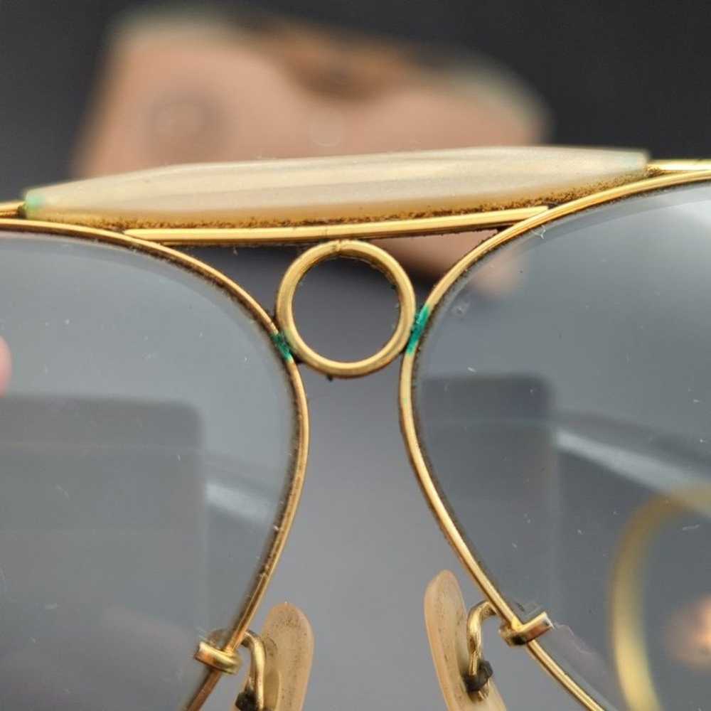 Vintage Ray-Ban Bausch & Lomb gold frame shooter … - image 3