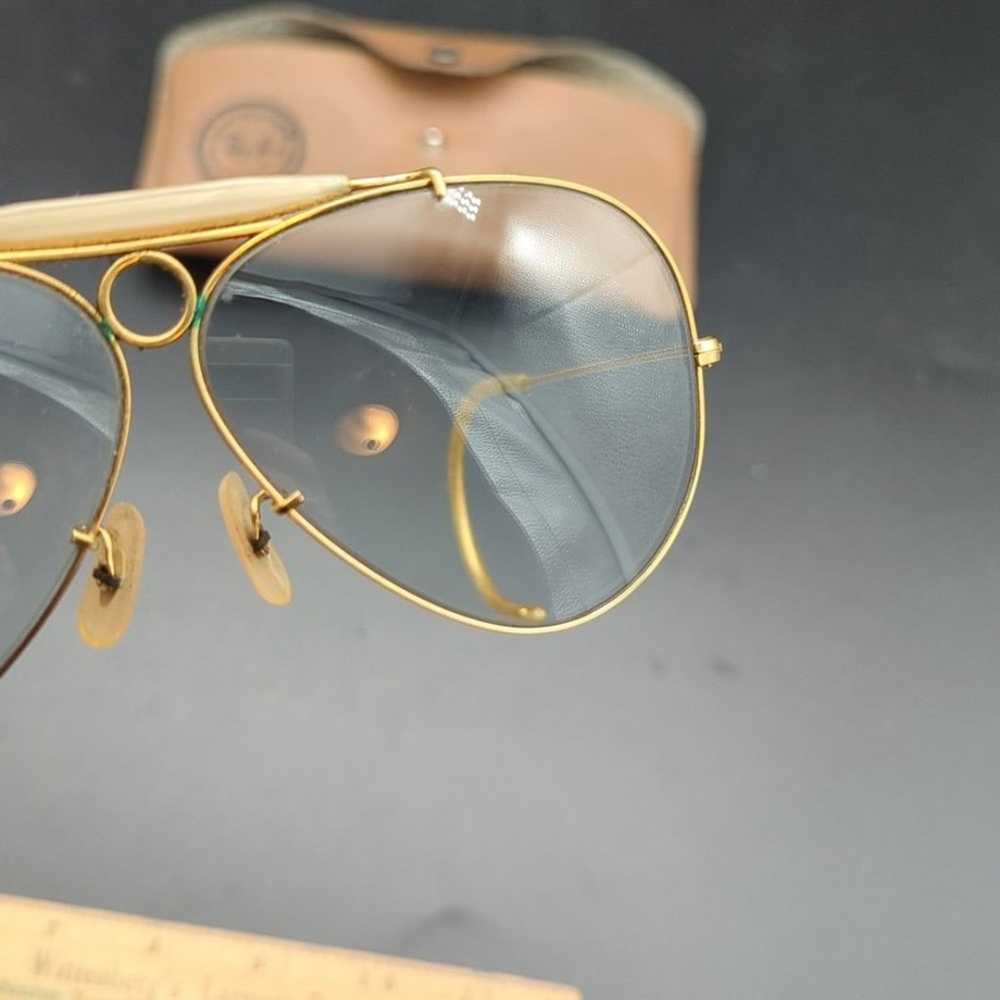Vintage Ray-Ban Bausch & Lomb gold frame shooter … - image 4