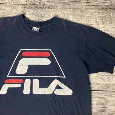 Vintage 1990s FILA Single Stitch Big Logo T-shirt - image 1