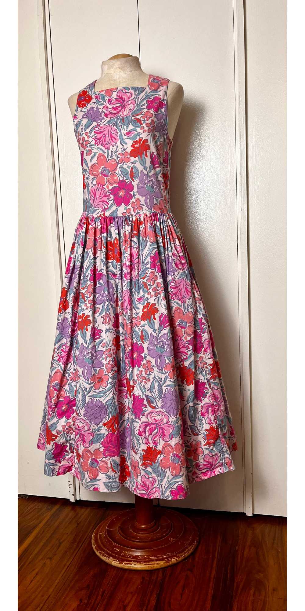 Vintage 1980's Pink Floral Day Dress (in the styl… - image 2