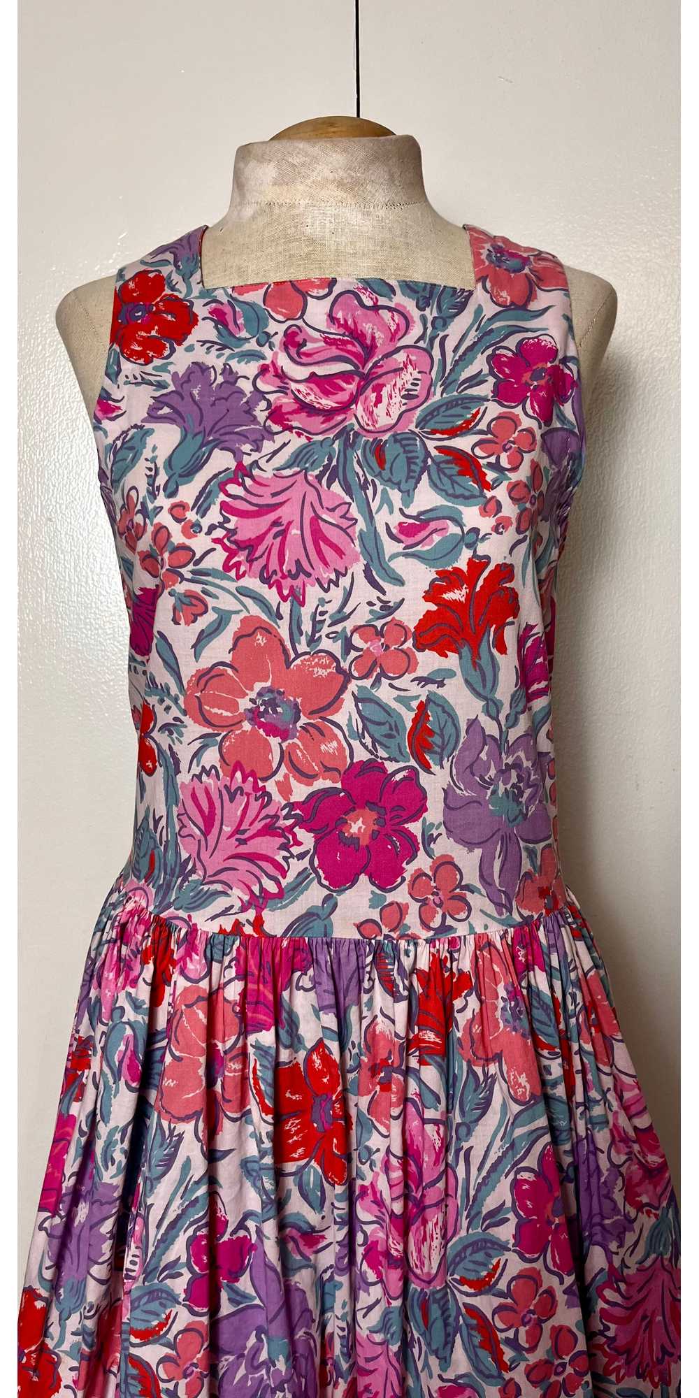 Vintage 1980's Pink Floral Day Dress (in the styl… - image 3