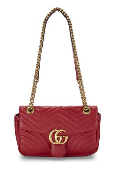 Red Leather GG Marmont Shoulder Small - image 1
