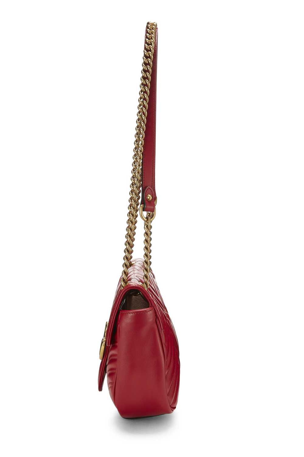 Red Leather GG Marmont Shoulder Small - image 4